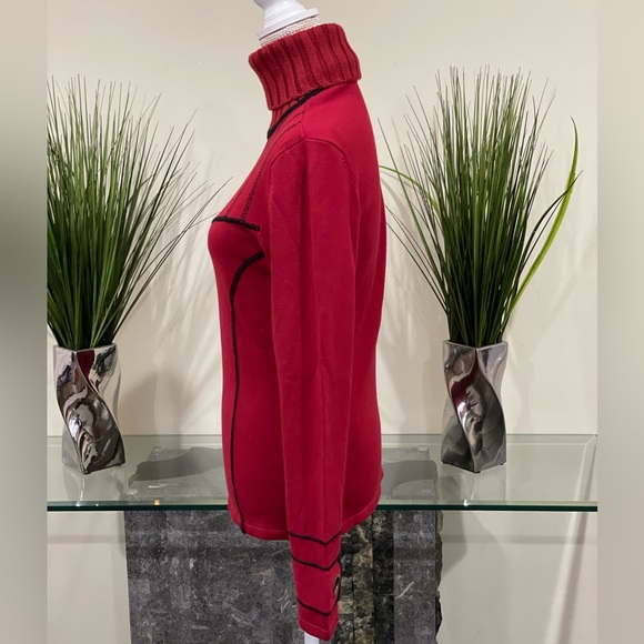 Nils Sportswear Wool Blend Red Turtleneck - Medium - Picture 5 of 7
